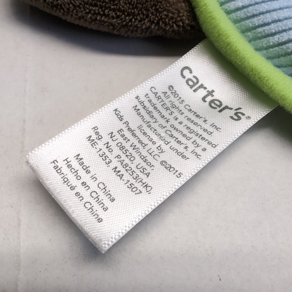 Carter's Monkey Crib Toy Plush Baby Rattle Teether Hanging Blue Green Brown - Picture 12 of 14